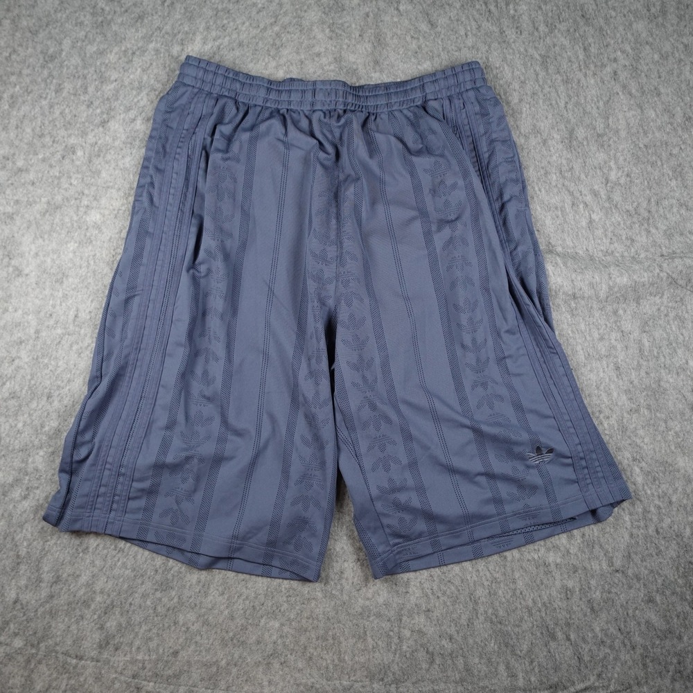 Adidas Shirt Mens Extra Large Blue Trefoil Monogram Mesh Basketball Gym 13"